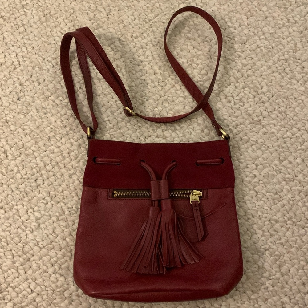 Fossil leather bucket bag